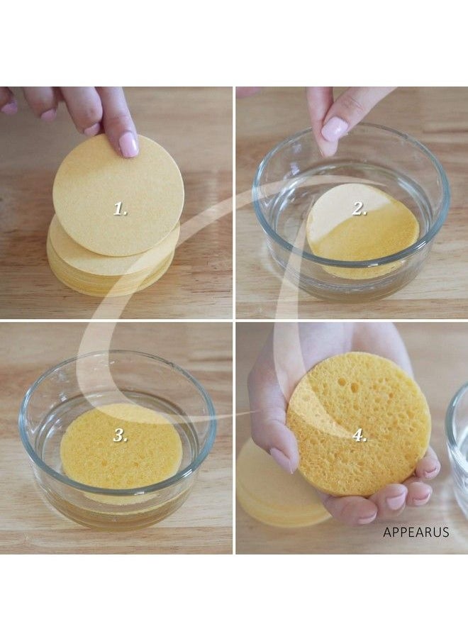 Appearus - Face Sponge Appearus Compressed Natural Cellulose Facial Sponges | Made In Usa | Cosmetic Spa Sponges For Facial Cleansing And Exfoliating (25 Count) (Natural) - Image 1