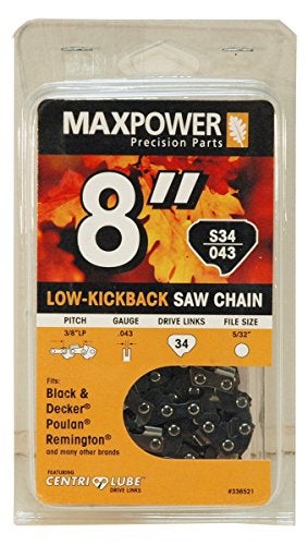 Maxpower Maxpower 8" Chainsaw Chain Loop for Black & Decker, Poulan, Remington (S34)  - Image 1