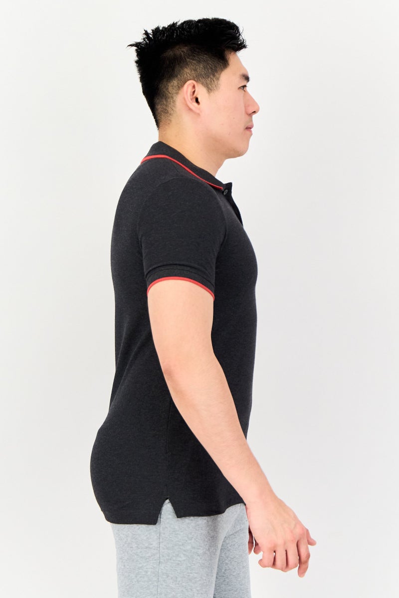 PUMA One8 Men Slim Fit Brand Logo Short Sleeves Outdoor Polo Shirt, Heather Grey - Image 4