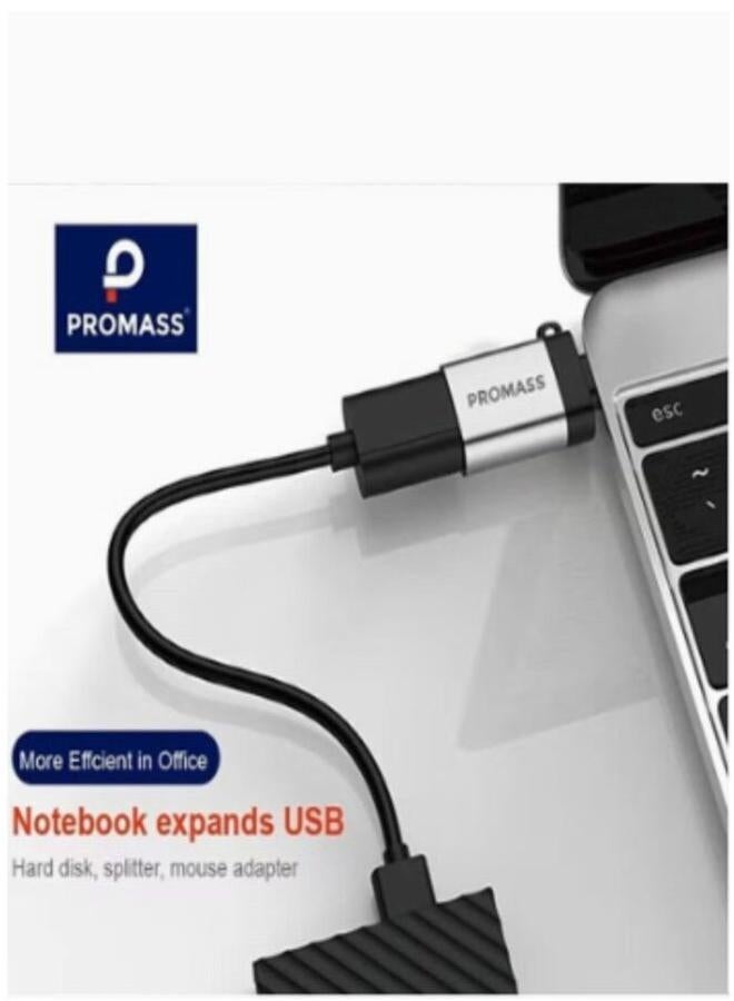 بروماس موصل محول نقل البيانات الأصلي من النوع C إلى USB باللون الأسود - Image 3