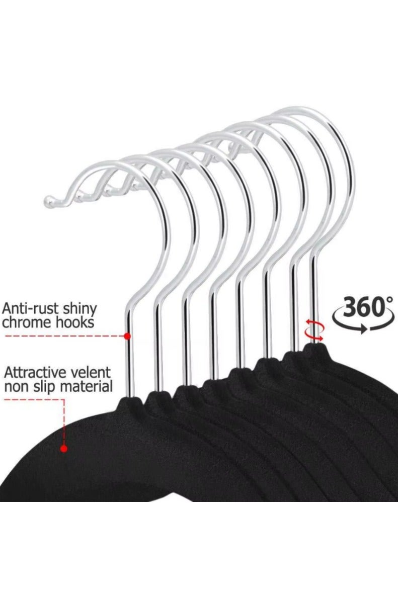 50-Piece Clothes Hanger Set Velvet Non-Slip Clothes Hanger- Space-Saving, Slim Design for Organized Closets - Image 3