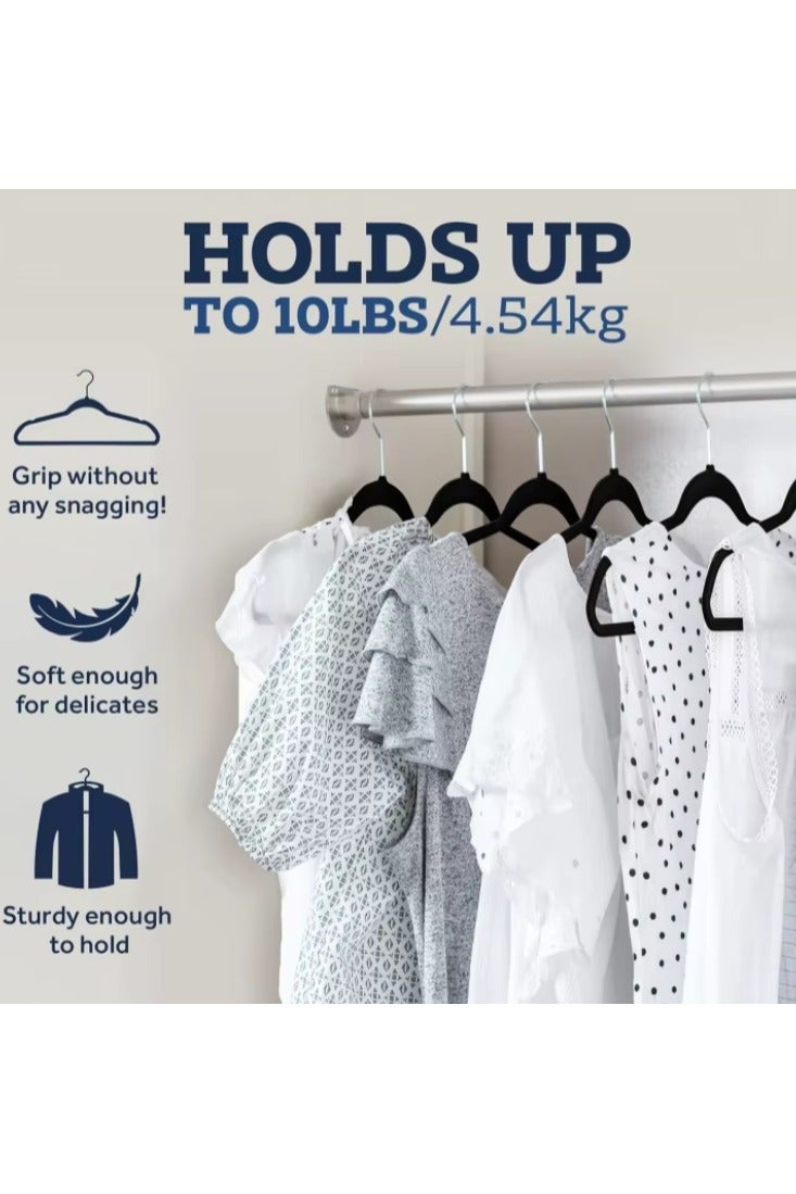 50-Piece Clothes Hanger Set Velvet Non-Slip Clothes Hanger- Space-Saving, Slim Design for Organized Closets - Image 2