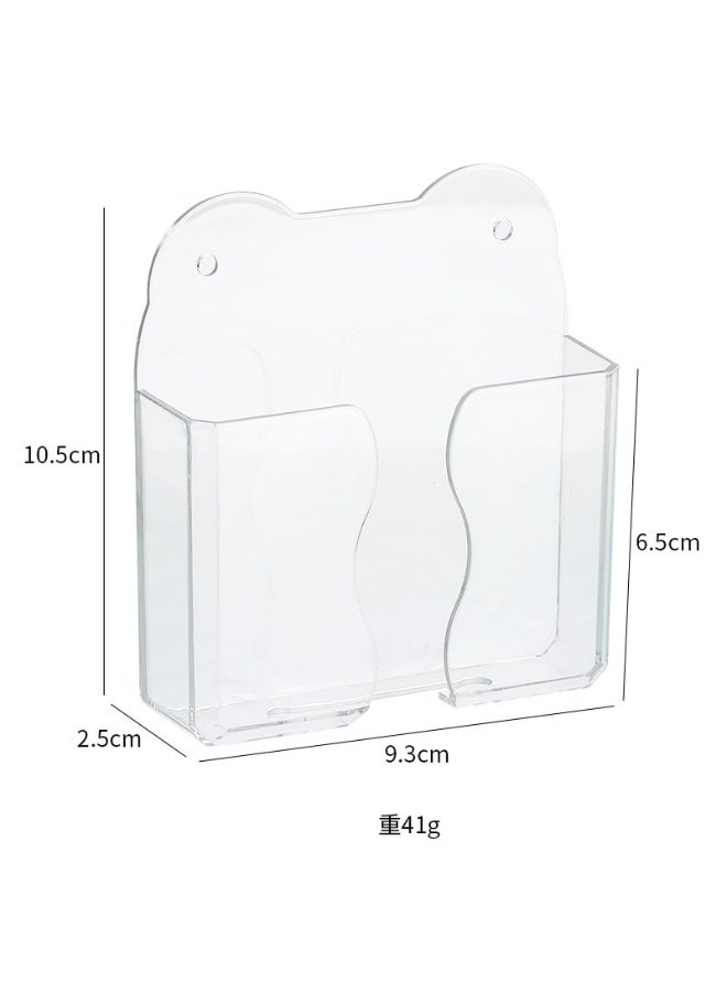 2pcs Wall Mounted Phone Holder, Clear Stand Self Adhesive With Charging Hole Compatible With iPhone and Android Smartphone, Cradle Bedside Organizer Remote Control Stand for Home Office - Image 3