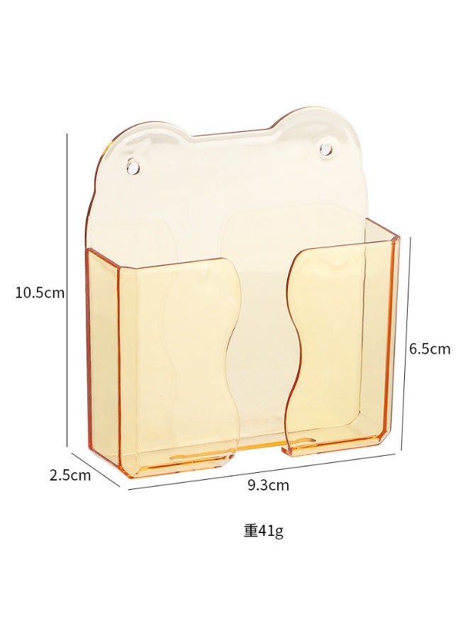 2pcs Wall Mounted Phone Holder, Clear Stand Self Adhesive With Charging Hole Compatible With iPhone and Android Smartphone, Cradle Bedside Organizer Remote Control Stand for Home Office - Image 2