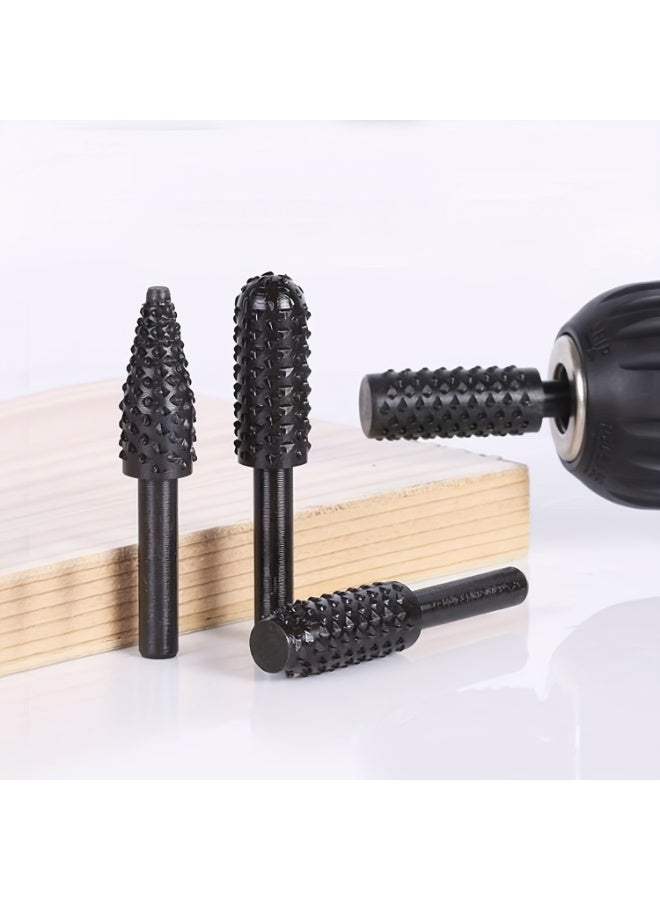 Wood Carving Rasp Drill Bits 1/4 Shank Rotary Files Woodworking Burrs Grinding Tool Cutting Engraving Deburring Shaping Grooving - Image 2