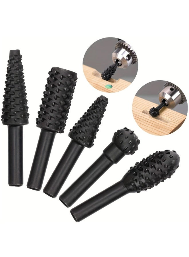Wood Carving Rasp Drill Bits 1/4 Shank Rotary Files Woodworking Burrs Grinding Tool Cutting Engraving Deburring Shaping Grooving - Image 4