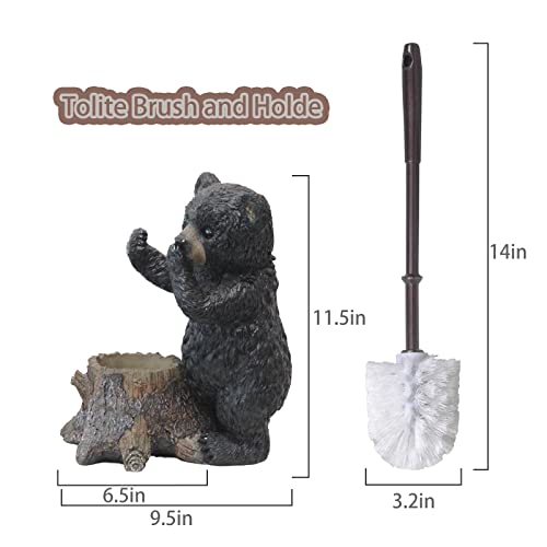 ZQQLITE Toilet Brush Holder Set for Bathroom Super Cute Bear Base Solidly Toilet Bowl Brush and Holder Flexible and Durable Style Stylish Toilet Cleaner Brush Saving Storage Space Toilet Brushes for Bathroom - Image 4