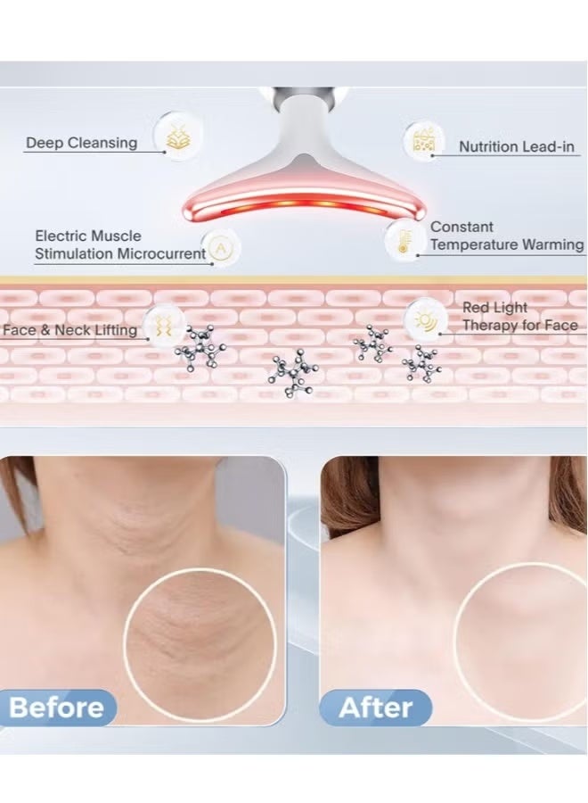 Face Massager, Face Beauty Device, Facial Lifting Therapy Machine EMS Face Massager Anti Wrinkle Skin Tightening Reduce Double Chin Skin Care Tools 7 Colour Modes - Image 5