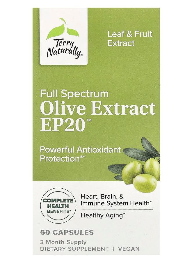Terry Naturally Full Spectrum Olive Extract EP20™ 60 Capsules