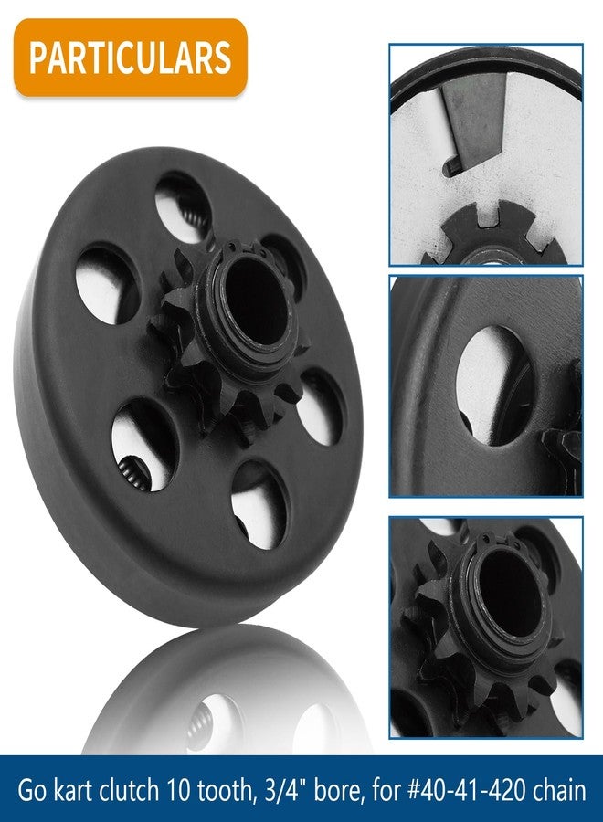 KRGUOD Centrifugal Clutch, Go Kart Clutch 3/4 Bore 10T with #40 41 420 Chain for Mini Bike, Go Kart, predator 212, Lawnmower and Honda GC GX 2-6.5HP Engine GC160 GC190 GX120 GX140 GX160 GX200. - Image 2