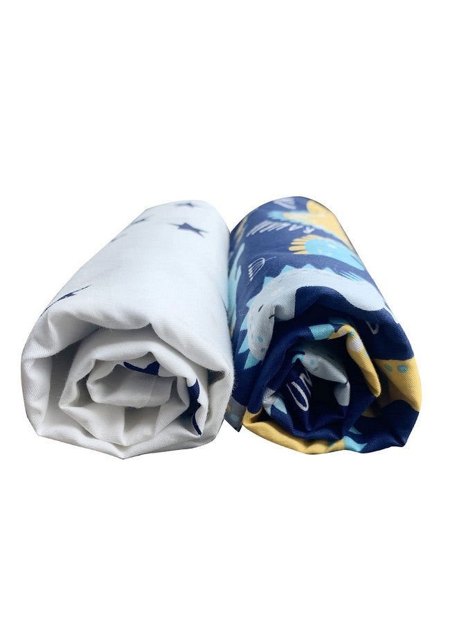 AMROSE Premium Cotton Bassinet Sheets, Compatible with Halo Bassinest Swivel Sleeper, 2 Pack Sheets Set for Baby Boys, Soft Breathable Safe, Dinosaur & Stars - Image 5