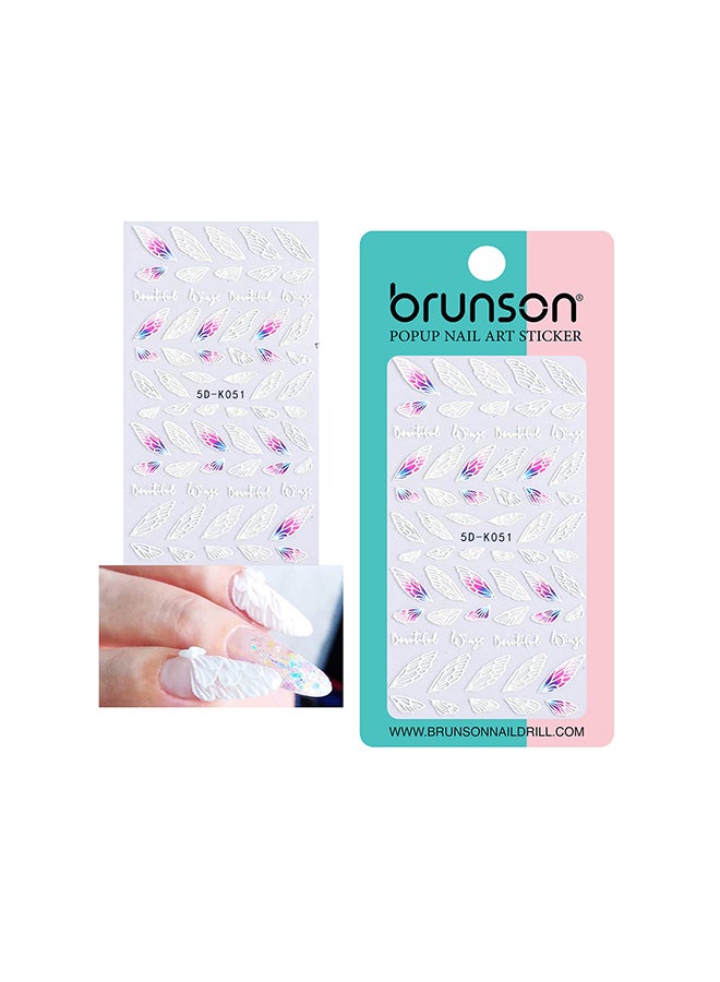 brunson 5D Flower Decals Exquisite Self Adhesive Nail Art Decoration Stickers 5D-k051