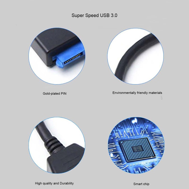 FRIGRAF High Speed SATA to USB 3.0 Cable, SATA to USB Adapter for 2.5â€SSD & HDD,2in1 Sata Cable Type-C/Type-A (USB to 2.5 SSD HDD) - Image 5