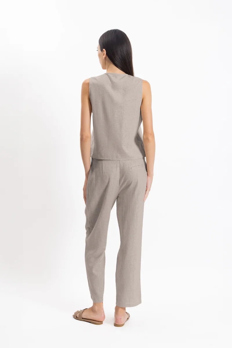 SHAPES LINEN BLEND WAISTCOAT SET