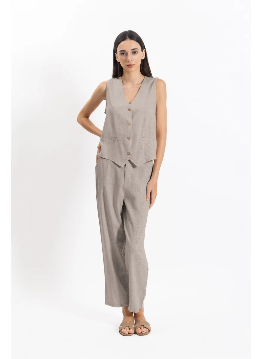 SHAPES LINEN BLEND WAISTCOAT SET