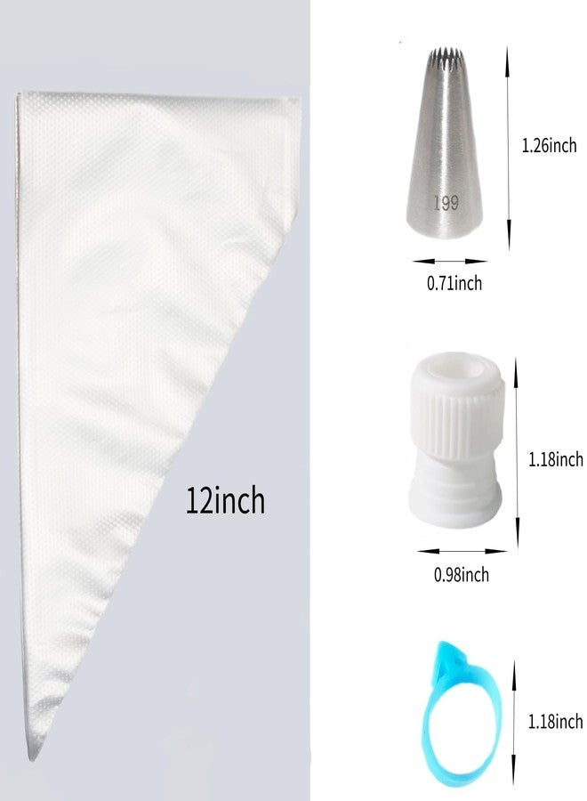 Cakance Piping Bags and Tips Set,109pcs Cake Decorating Kit with 100pcs Disposable Icing Pastry Bags, 6 Different Icing Bags Tips, 1 Piping Bag Coupler and 2 Frosting Bags Ties - Image 2