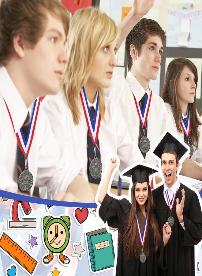 Otuuz 30 Pcs Perfect Attendance Medal Award Bulk 2 Inch Graduation Gold Award Medals with Neck Ribbons Metal Grad Attendance Winner Trophy Team Prize Gifts for Scholastic Academics(Torch) - Image 5