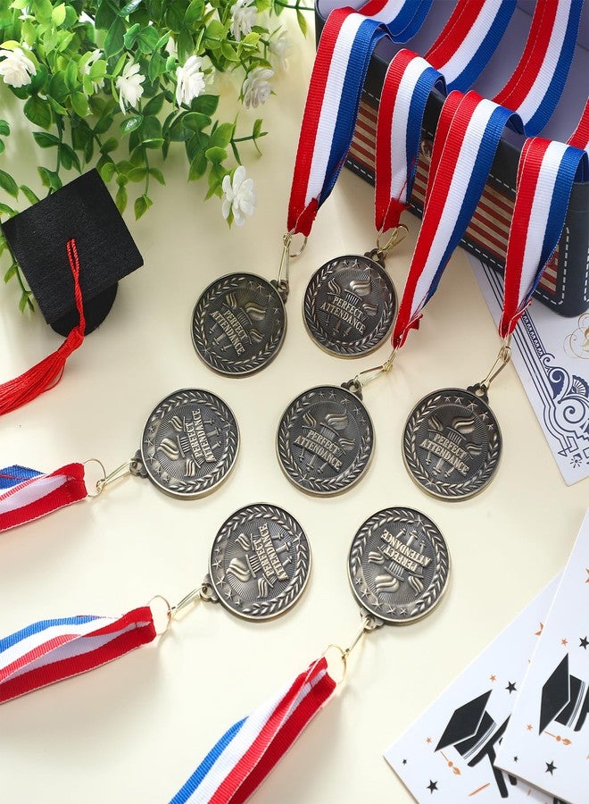 Otuuz 30 Pcs Perfect Attendance Medal Award Bulk 2 Inch Graduation Gold Award Medals with Neck Ribbons Metal Grad Attendance Winner Trophy Team Prize Gifts for Scholastic Academics(Torch) - Image 4