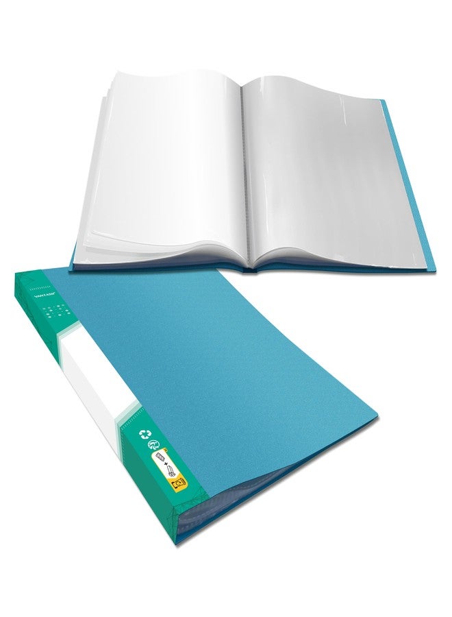 Vantasii Art Portfolio Folder, 40 Clear Pockets Acqua Paper Protectors Display 80 Pages Clear Presentation Book for Artworks, Letters, Report Sheets, Documents (Can Accommodate 8.5” x11 11/16”) - Image 1