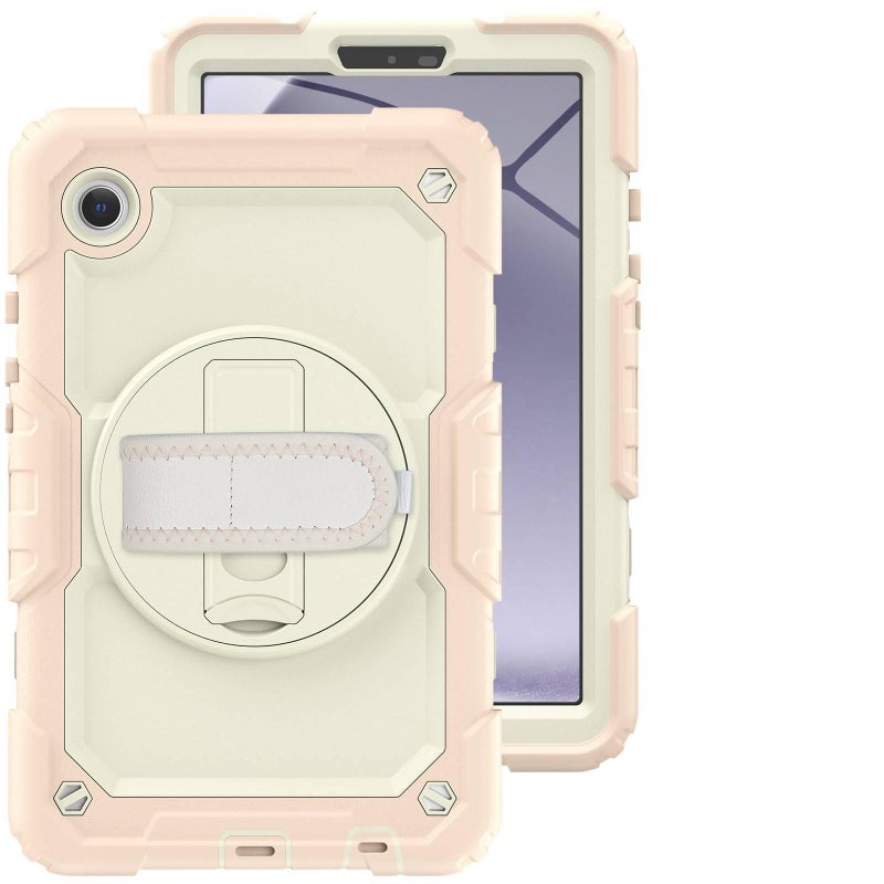 Rose Gold Samsung Tab Shockproof Case Compatible with Samsung Galaxy Tab A9 with Protective Cover Stand Function and Daily Tablet Carry - Senko Aura - Image 1
