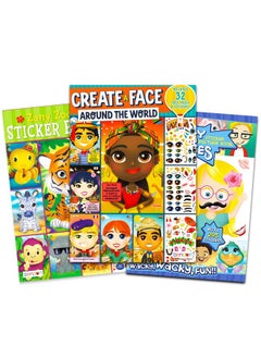 Bendon Publishing Make a Face Sticker Books for Boys Kids Toddlers - Set of 3 Jumbo Books with Over 90 Faces and 750 Stickers (Sticker Face Activity Set)  - Image 1
