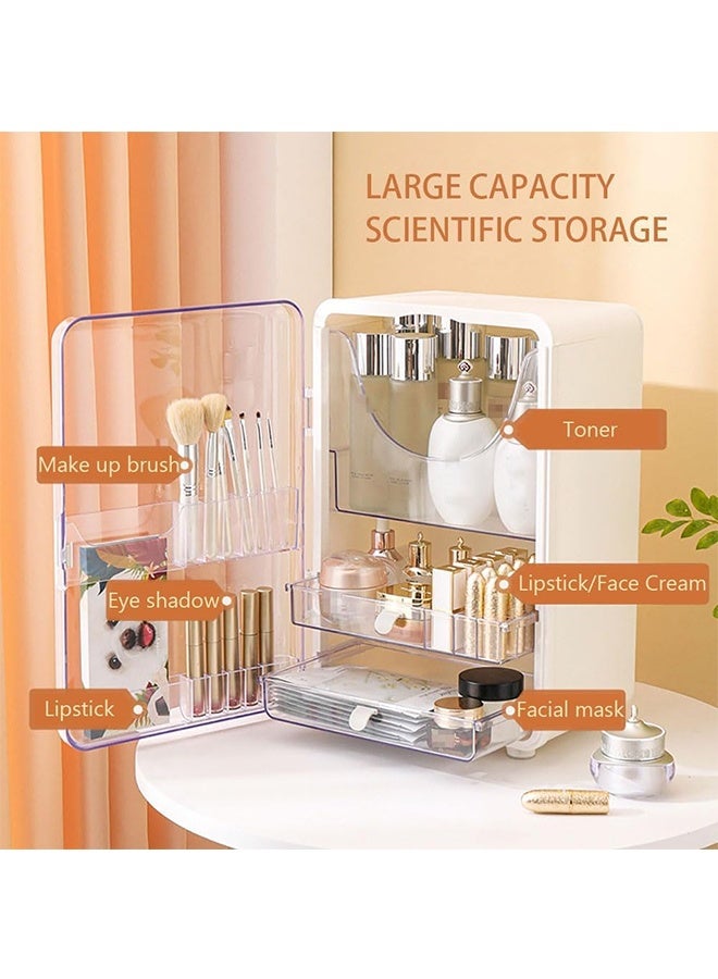 Cosmetic Display Cases, Large Capacity Makeup Organizer, Dustproof Waterproof Storage Box with Transparent Cover, Multifunctional SkinCare Organizers for Bathroom Countertop,Bedroom Vanity Desk - Image 3