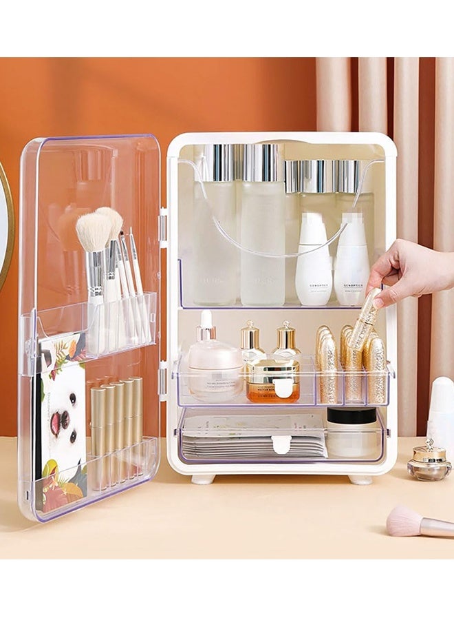 Cosmetic Display Cases, Large Capacity Makeup Organizer, Dustproof Waterproof Storage Box with Transparent Cover, Multifunctional SkinCare Organizers for Bathroom Countertop,Bedroom Vanity Desk - Image 1