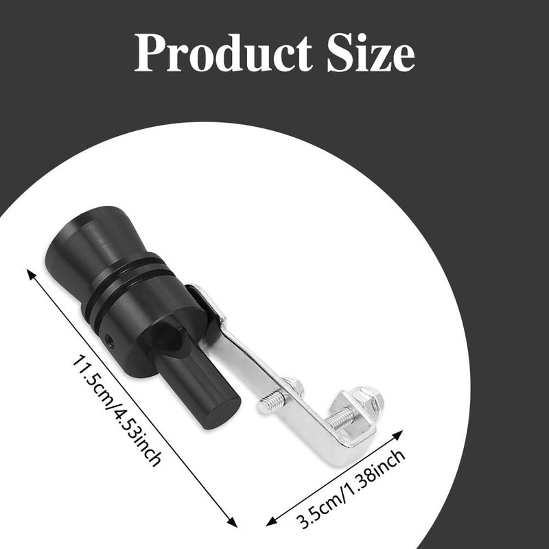 Middrivr 2PCS Car Turbo Whistle, Aluminum Alloy Universal Turbo Whistle, XL Size Aluminum Alloy Universal Turbo Sound Exhaust Muffler Pipe Whistle Car Roar Make (Black) - Image 2