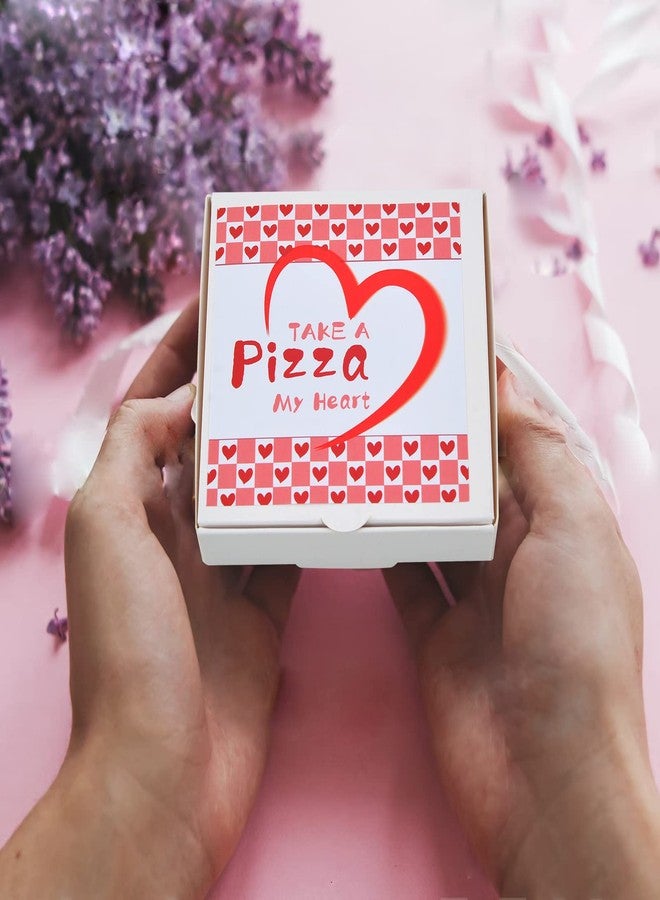 WANGDEFA 50 Pcs Mini Pizza Box Valentine Square Cardboard Mini Pizza Box with Valentine Sticker for Celebrations Party Favors Christmas Birthdays Valentines Day Weddings（3.54 x 3.54 x 0.78 inches)） - Image 5