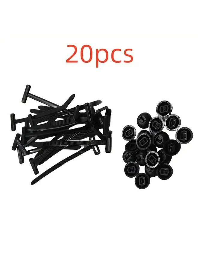 20pcs Black Self Locking Nylon Cable Ties for Secure Fastening and Organizing - Image 1