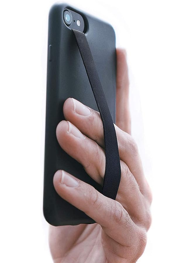 Delfino Phone Loops Phone Loops Phone Grip Finger Strap Accessory for Mobile Cell Phone (Black) - Image 1