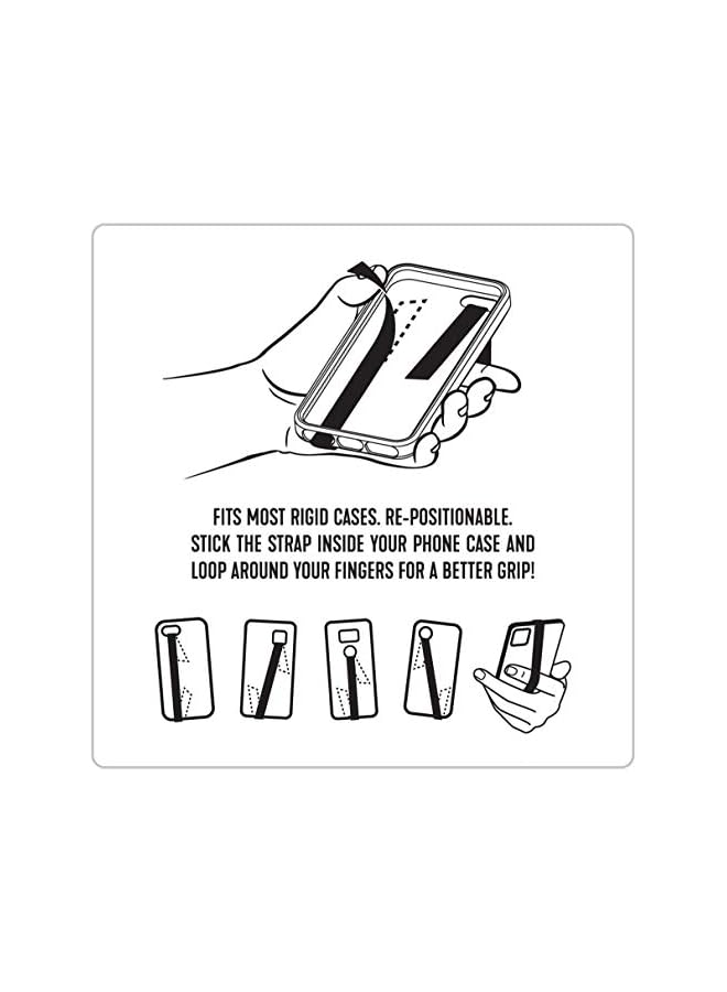 Delfino Phone Loops Phone Loops Phone Grip Finger Strap Accessory for Mobile Cell Phone (Black) - Image 5