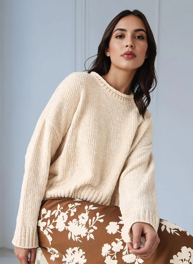 سبلاش فيڤ Textured Drop Shoulder Chanille Sweater