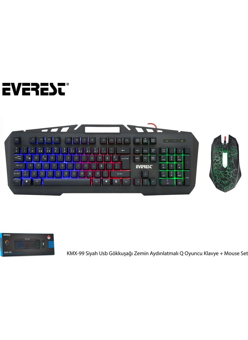 Everest - KMX-99 Rainbow Backlit Gaming Keyboard + Mouse - Image 1