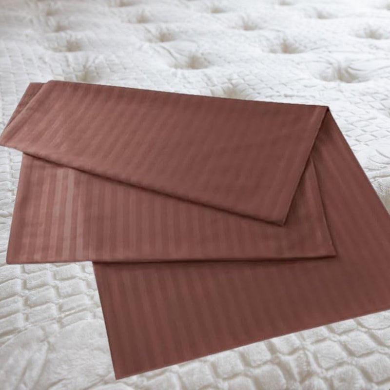 Bedding Zone Standard Pillowcase Set - Dark Brown - Image 2