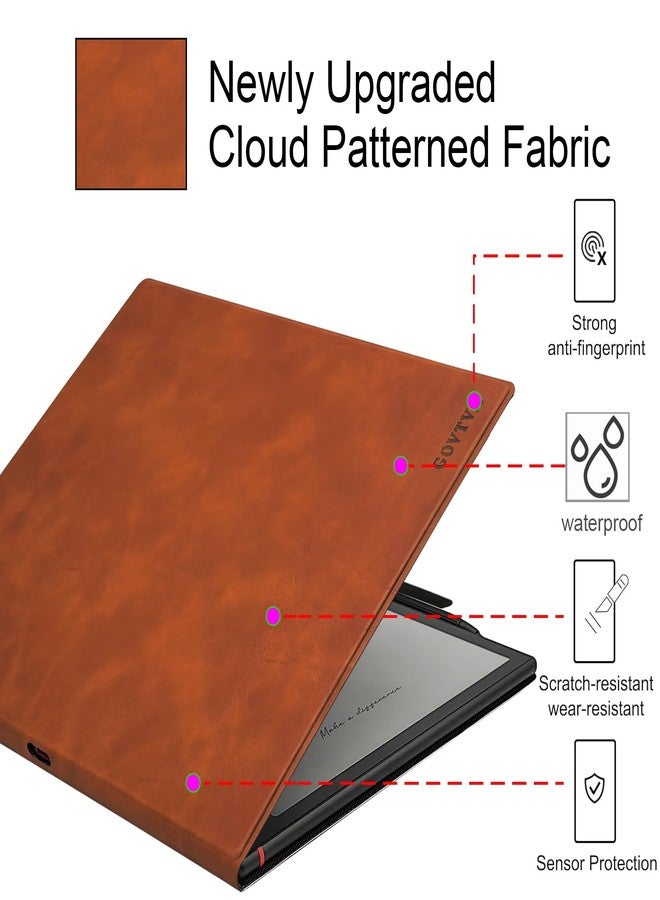 GOVTVA جراب GOVTVA المغناطيسي المزود بحامل لجهاز Onyx Boox اللوحي Note Air 5 C/Note Air 4 C / 3 C (إصدارات 2025/2024/2023) غطاء جلدي فائق النحافة مع مشبك مغناطيسي للقلم، خاصية التشغيل/الإيقاف التلقائي (بني عتيق) - Image 3
