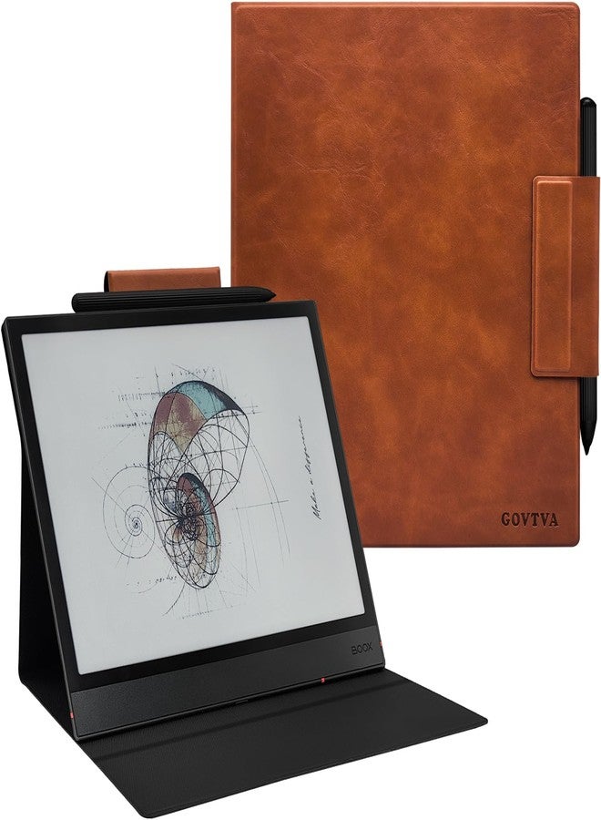 GOVTVA جراب GOVTVA المغناطيسي المزود بحامل لجهاز Onyx Boox اللوحي Note Air 5 C/Note Air 4 C / 3 C (إصدارات 2025/2024/2023) غطاء جلدي فائق النحافة مع مشبك مغناطيسي للقلم، خاصية التشغيل/الإيقاف التلقائي (بني عتيق) - Image 1