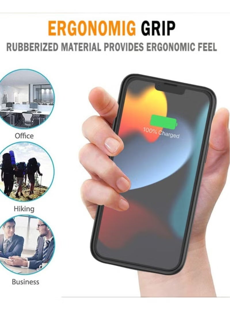 جينيكست جراب بطارية لهاتف iPhone 13 Pro Max، من Idealforce بسعة 4500 مللي أمبير، يدعم مزامنة البيانات، سماعة رأس سلكية، شاحن بطارية خارجي محمول لهاتف iPhone 13 Pro Max - Image 2