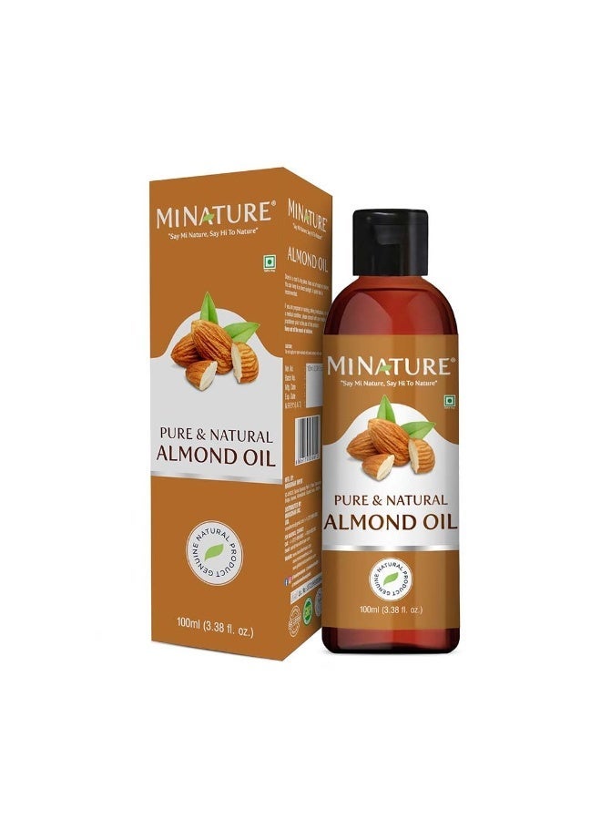 mi nature Almond Oil | Badam Tail | For Edible | For Hair care | Light & Non Sticky | Pure & Natural Plant Derived |100ml (3.38 fl oz) - Image 1