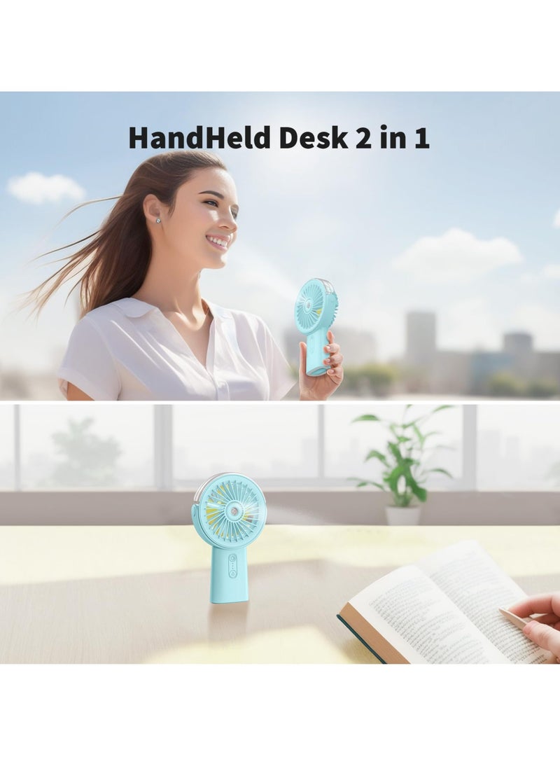 SYOSI Portable Misting Fan with 4000mAh Rechargeable Battery, Handheld Water Spray Fan, 2-in-1 Desk and Handheld Fan, 3 Speeds for Travel, Home, Office, Outdoor - Image 3