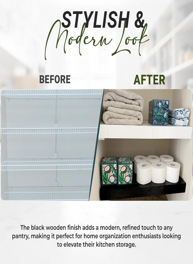 LEAPOAK Wooden Shelf Covers for 16-Inch Deep Wire Racks - Each Set Covers 36 Inches Wide Pantry Interchangeable Shelf Liners for Wire Rack Shelving, Perfect for Pantry Organization (1, Black, 36"W x 16"D) - Image 4