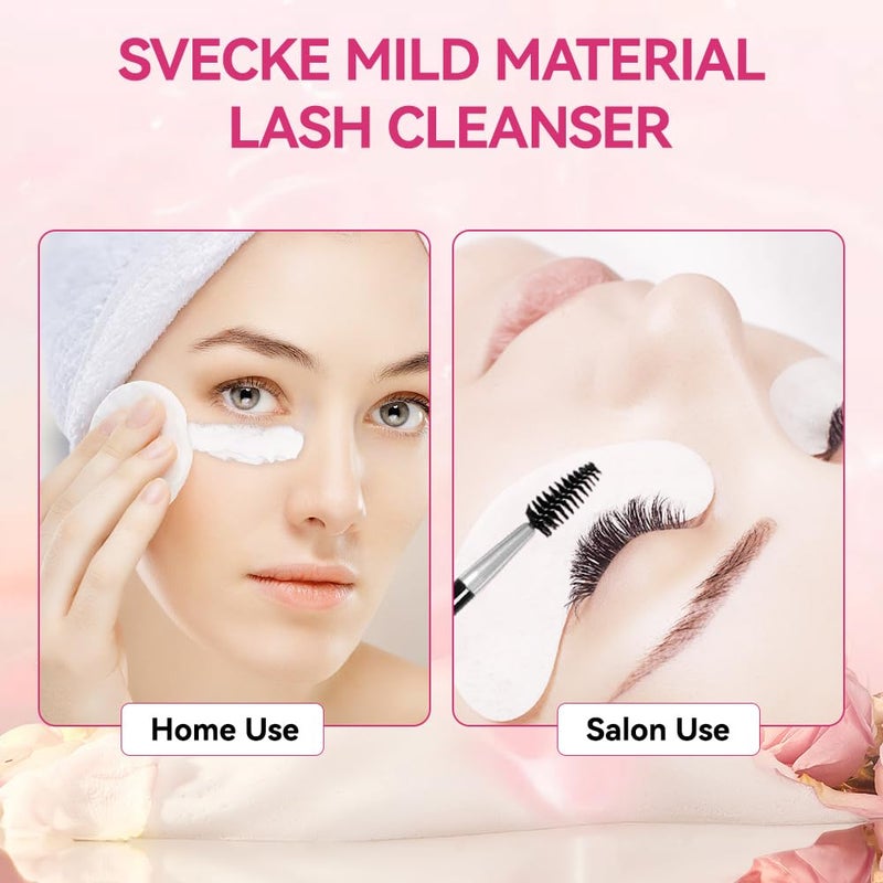 SVECKE Lash Shampoo Kit, 2 fl.oz / 60ml Eyelash Cleanser, Lash Cleaning Kit with Brush, Eyelash Shampoo for Lash Extensions, Eyelash Remover for Salon and Home Use - Image 5
