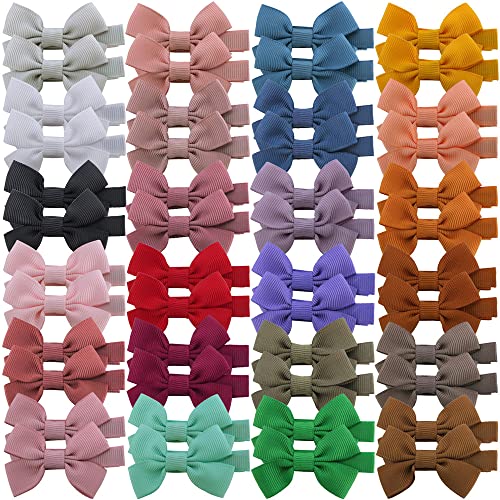 Baily Baby Hair Clips Tiny Hair Bow Alligator Clips for Toddler Baby Girls Fine Hair Pins in Fringe Bangs (Ambrosia 48 PCS in Pair) - Image 1