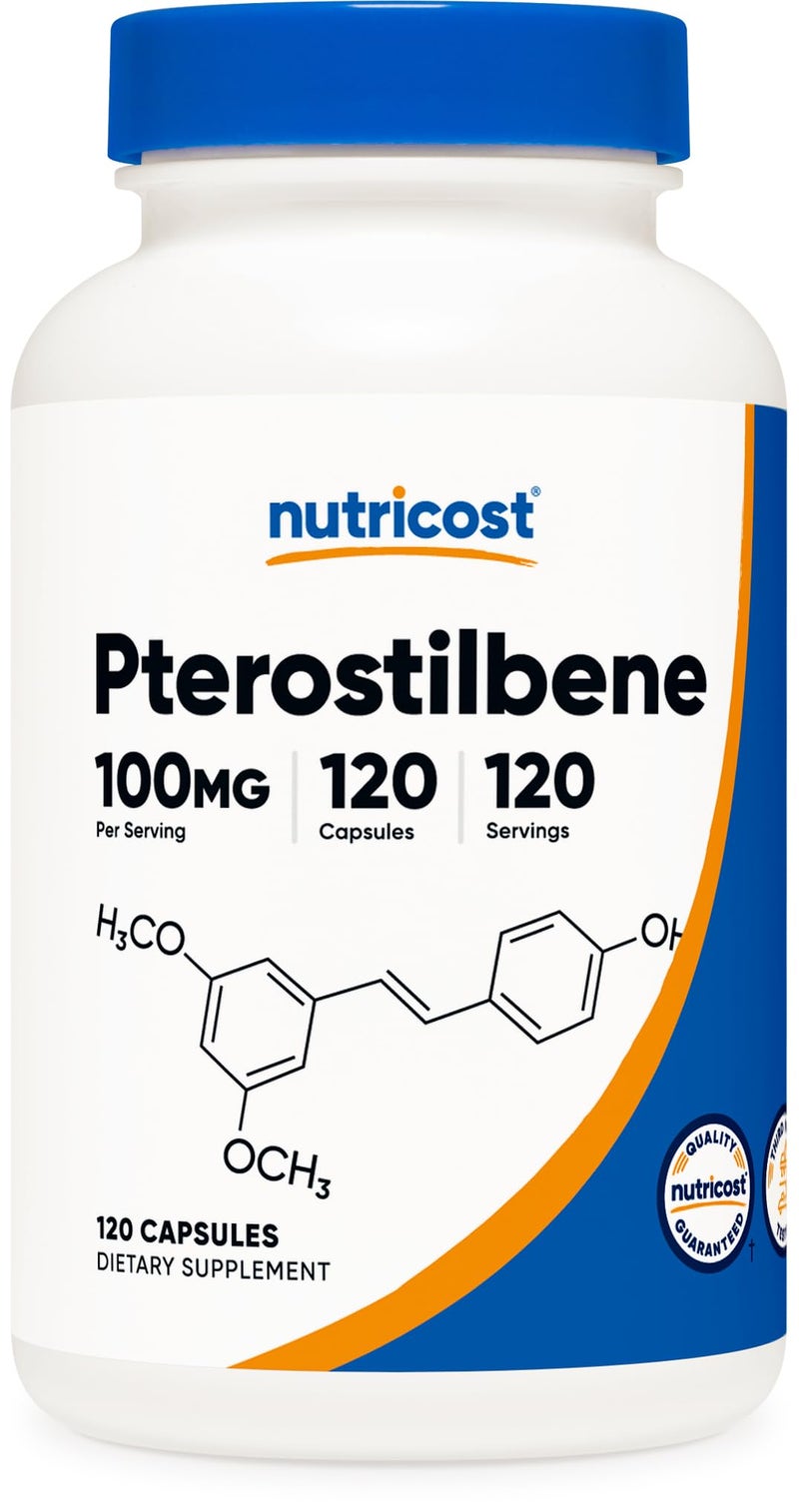 Nutricost Pterostilbene 100mg, 120 Capsules - Non-GMO, Gluten Free - Image 1