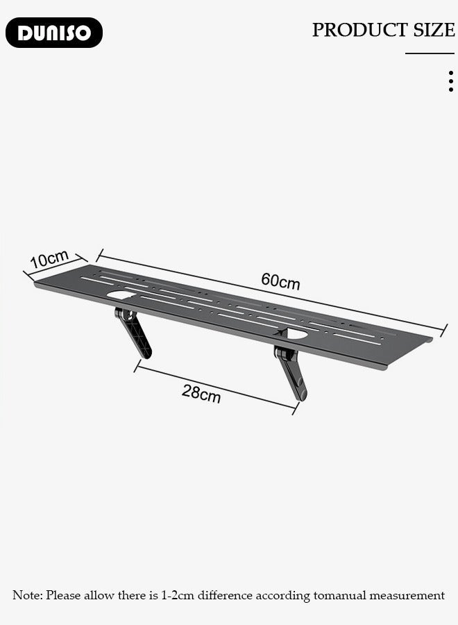 DUNISO Steel TV Top Shelf, Screen Top Shelf- Adjustable Screen Shelf Floating Stand ,  2-Leg Adjustable Monitor Top Shelf for Cellphone Stand, Computer Screen Shelf for Soundbar, Media Boxes, Game Console, Router and Home - Image 4