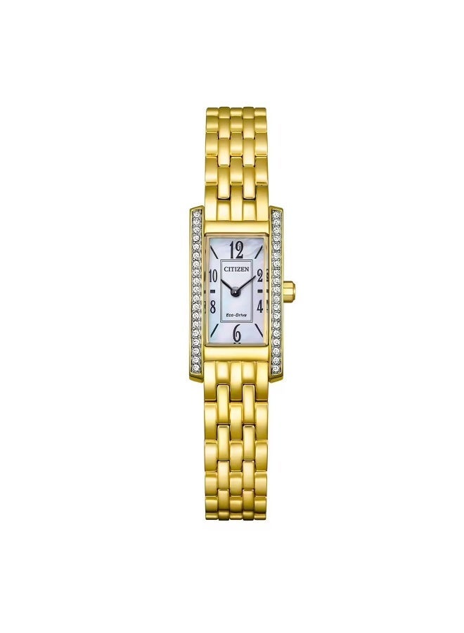 سيتيزن Eco-Drive Women’s Watch EG7112-59D, 28.3 mm Mother-of-Pearl Dial, Gold-Tone Stainless Steel Case & Bracelet, 30 m WR - Image 3