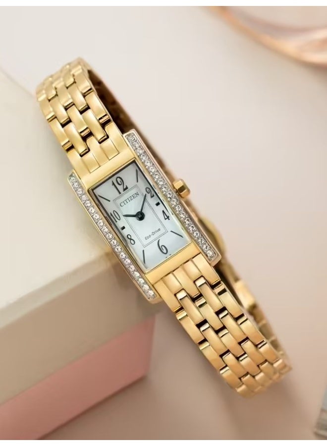 سيتيزن Eco-Drive Women’s Watch EG7112-59D, 28.3 mm Mother-of-Pearl Dial, Gold-Tone Stainless Steel Case & Bracelet, 30 m WR - Image 1