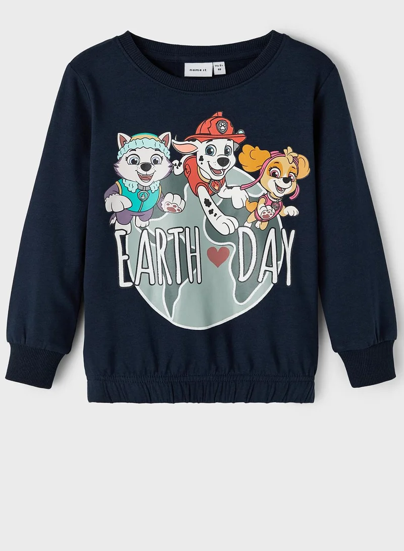 NAME IT Kids Paw Patrol Earth Day Sweatshirt