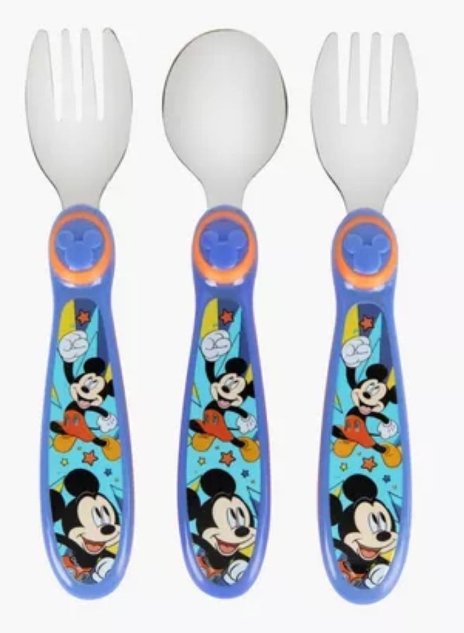 ديزني جونيور طقم أدوات مائدة ديزني جونيور ميكي منحوت بألوان متنوعة عبوة من 3 قطع - Image 2