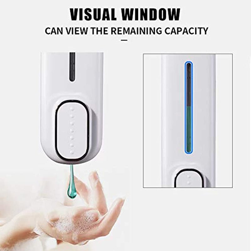 BATH GURU Liquid Soap Dispenser for Bathroom Kitchen ABS Plastic Wall Mounted Lotion Shampoo Handwash Dishwash Gel Sanitizer Dispenser 350 Ml Slim ( Black & White ) Pack of 2 - Image 3